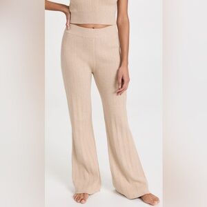NWT Lunya Cozy Cotton Silk Variegated Rib Flared Pants - Women Size Large